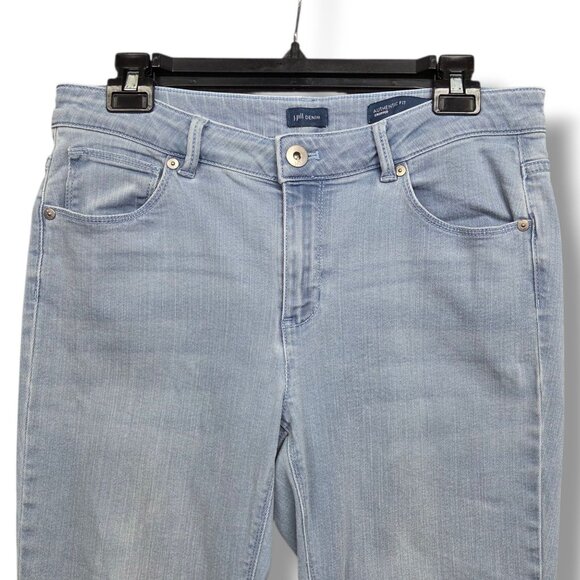 J Jill Authentic Fit Cropped Jeans Womens 10 Cuffed Mid Rise Light Wash - Picture 2 of 9